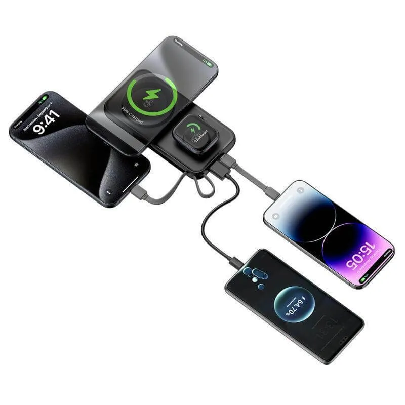ROTTERDAM - @memorii 10000 mAh 4 in 1 Charging Station and Portable Charger - Black_