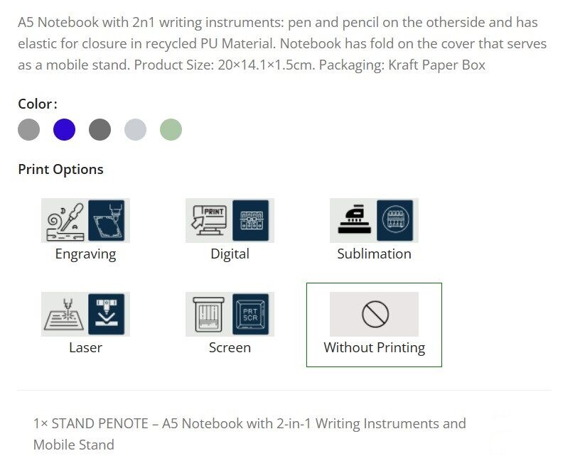 A5 notebook printing options