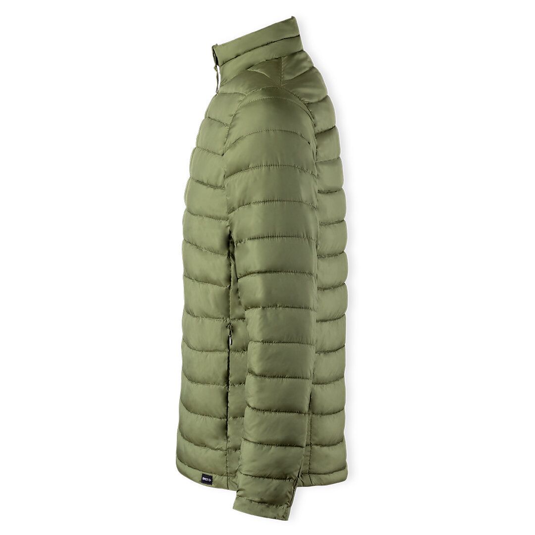 side look of green jacket