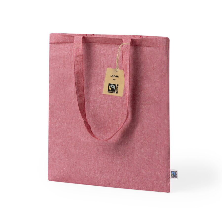 Pink cotton bag side view