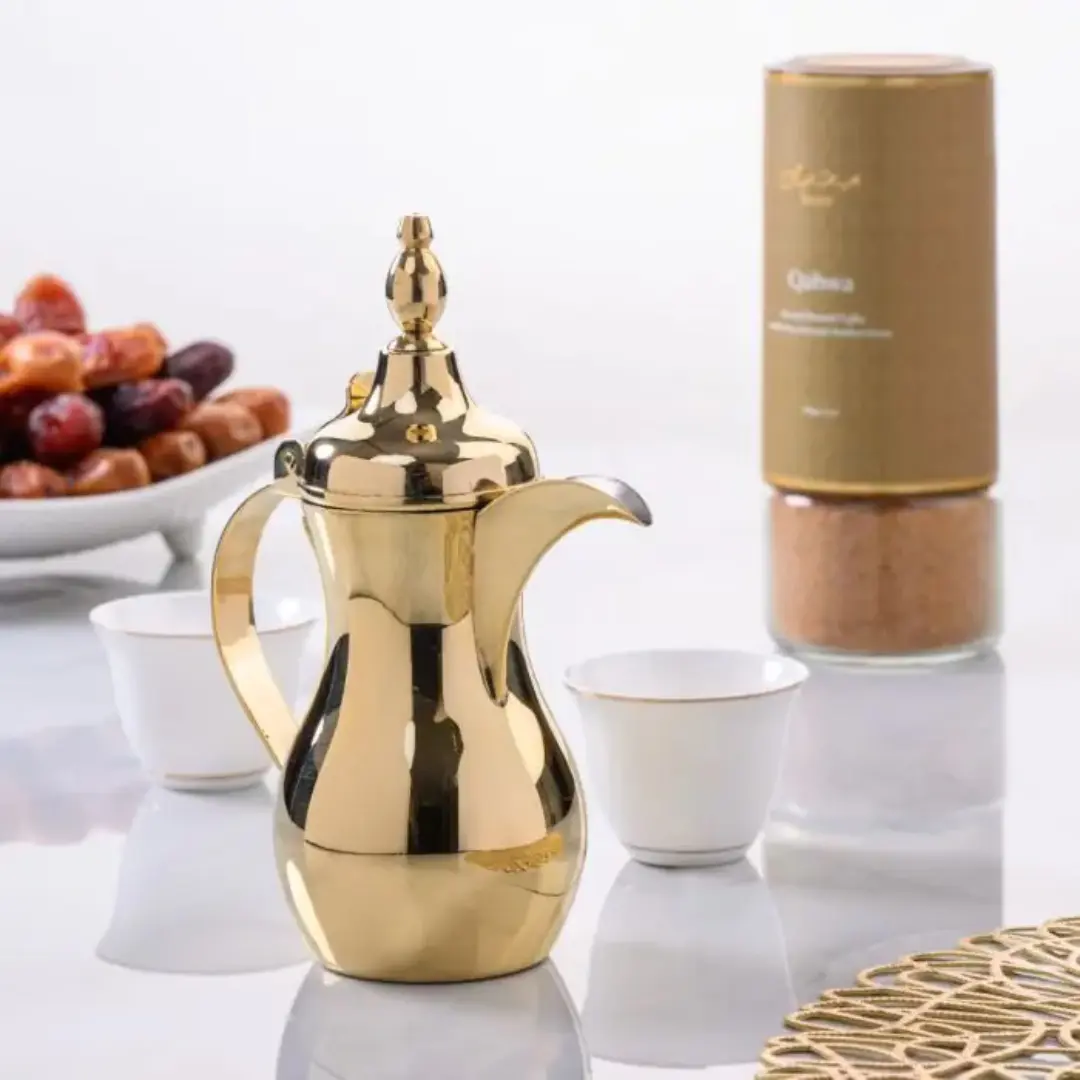 Gold Palm Qahwa Gift Set with Drawer (Ramadan Gifts)